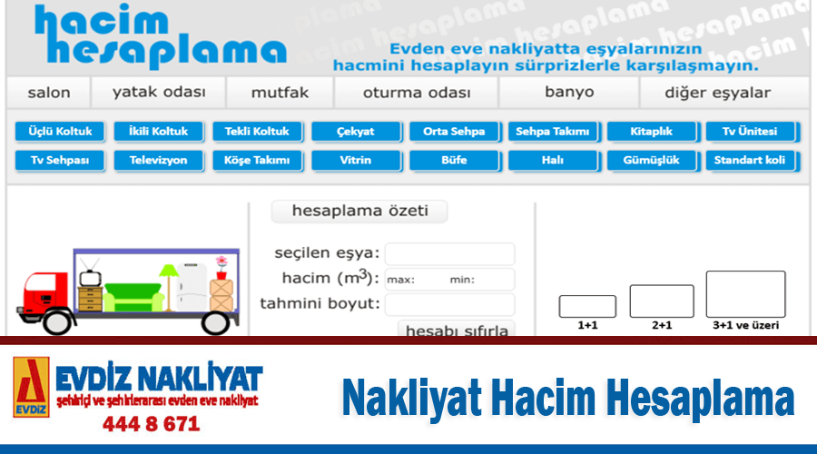 Nakliyat hacim hesaplama İstanbul evden eve nakliye hacim hesaplama aracı
